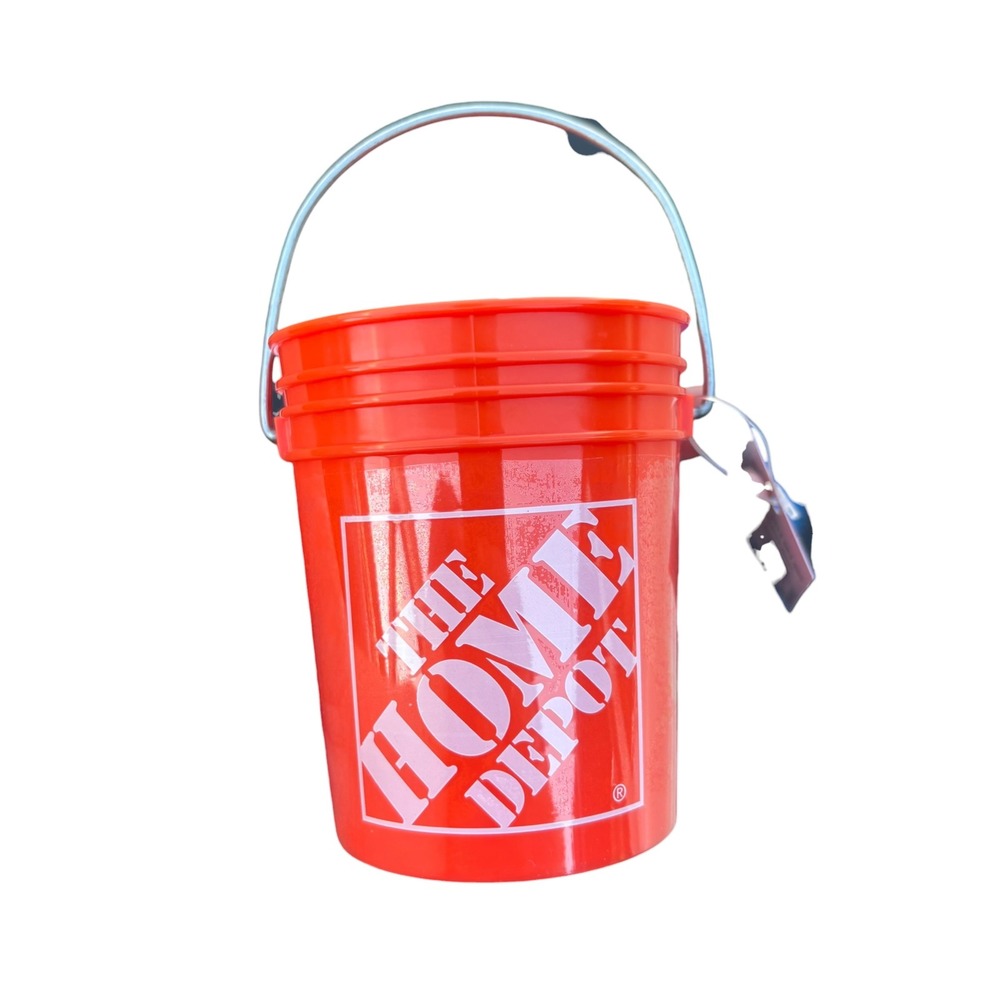 Home Depot 3.75" Bucket Ornament Home Accents Holiday Orange Miniature Pail NEW